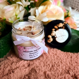 Eküvői köszönő ajándék vendégeknek feliratos ásvány gyertya fehér, Esküvő, Emlék & Ajándék, Köszönőajándék, Gyertya-, mécseskészítés, MESKA