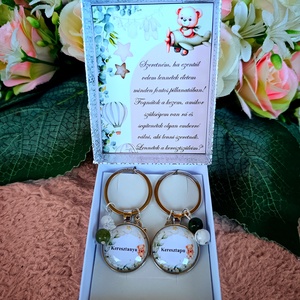 Keresztapa keresztanya felkérő kulcstartó szett, Baba - mama, Keresztelő kellékek, Keresztszülő felkérő, Ékszerkészítés, MESKA