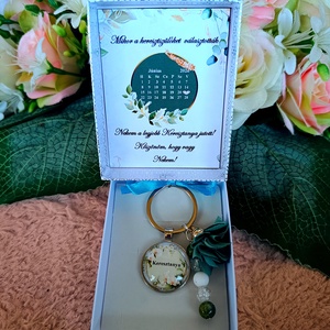 Keresztanya felkérő kulcstartó egyedi dátummal, Baba - mama, Keresztelő kellékek, Keresztszülő felkérő, Ékszerkészítés, MESKA