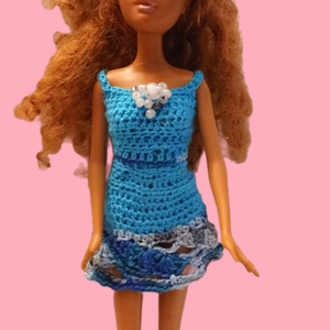 Horgolt kék színátmenetes ruha Barbie babára (102). Új., Játék & Sport, Baba & babaház, Barbie ruhák, Horgolás, MESKA