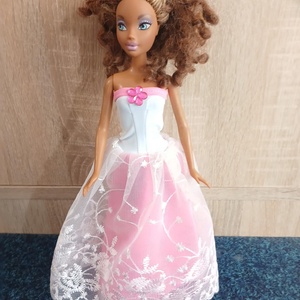 Barbie fehér rózsaszín csipkés báli ruha. , Játék & Sport, Baba & babaház, Barbie ruhák, Varrás, MESKA