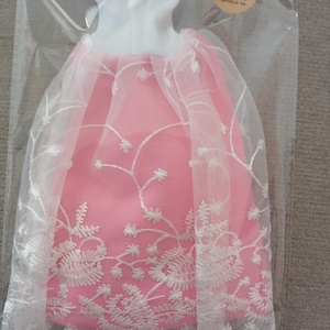 Barbie fehér rózsaszín csipkés báli ruha.  - játék & sport - baba & babaház - barbie ruhák - Meska.hu