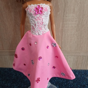 Barbie csipkés rózsaszín báli ruha.  - Meska.hu