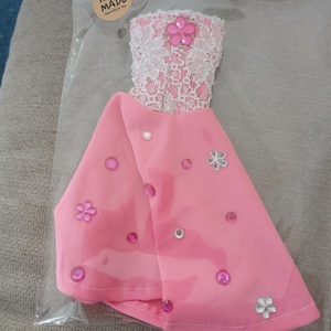 Barbie csipkés rózsaszín báli ruha.  - játék & sport - baba & babaház - barbie ruhák - Meska.hu