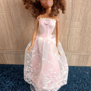 Barbie csipkés rózsaszín báli ruha.  - Meska.hu