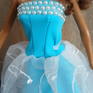 Barbie világoskék csipkés báli ruha.  - játék & sport - baba & babaház - barbie ruhák - Meska.hu