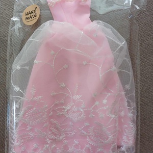 Barbie rózsaszín csipkés báli ruha.  - játék & sport - baba & babaház - barbie ruhák - Meska.hu