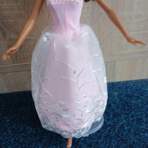 Barbie rózsaszín csipkés báli ruha.  - játék & sport - baba & babaház - barbie ruhák - Meska.hu