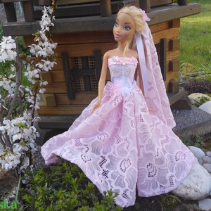 Mennyasszonyi ruha Barbie vagy Barbie típusú babára. Új. - Meska.hu