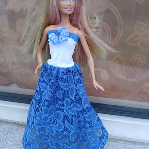 Csodaszép kék báli ruha Barbie babára. Egyedi. - Meska.hu
