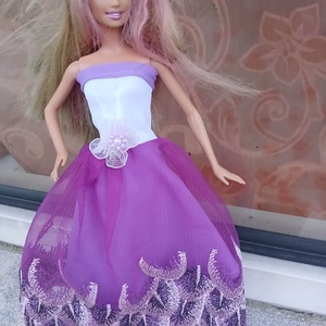Csodaszép lila báli ruha Barbie babára. Egyedi. - Meska.hu
