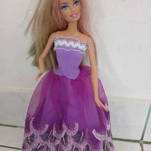 Csodaszép lila báli ruha Barbie babára. Egyedi. - Meska.hu