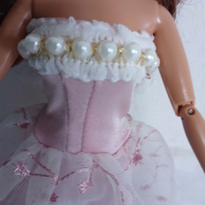 Csodaszép rózsaszín virágos báli ruha Barbie babára - játék & sport - baba & babaház - barbie ruhák - Meska.hu
