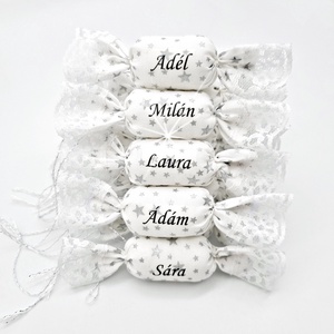 Névreszóló textil szaloncukor - karácsony - karácsonyi lakásdekoráció - karácsonyfadíszek - Meska.hu