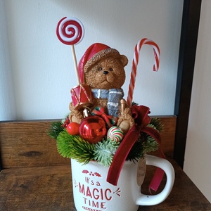 Adventi dísz bögrében - karácsony - karácsonyi lakásdekoráció - ünnepi asztaldekoráció - Meska.hu