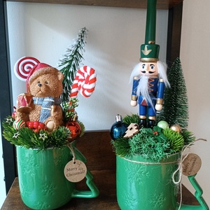 Karácsonyi bögrés dekor, Karácsony, Karácsonyi lakásdekoráció, Ünnepi asztaldekoráció, Mindenmás, MESKA