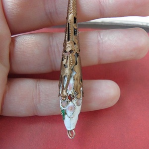 Arabeszk - cloisonne fülbevaló - ékszer - fülbevaló - lógó csepp fülbevaló - Meska.hu