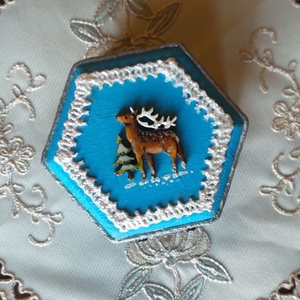 Karácsonyi ékszerdobozka rénszarvassal - ékszer - ékszertartó - ékszerdoboz - Meska.hu