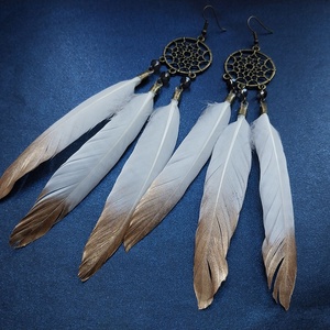 Fehér Álomfogó - fülbevaló - ékszer - fülbevaló - lógó fülbevaló - Meska.hu