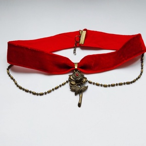 Vörös Rózsa - nyakék - ékszer - nyaklánc - nyakpánt, gallér - Meska.hu