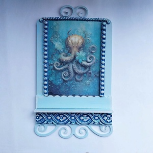 Octopus - fali dísz polc - Meska.hu