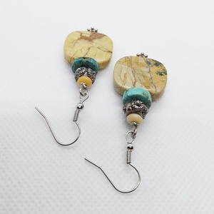 Sárga türkiz fülbevaló - ékszer - fülbevaló - lógó fülbevaló - Meska.hu Sárga türkiz fülbevaló - ékszer - fülbevaló - lógó fülbevaló - Meska.hu