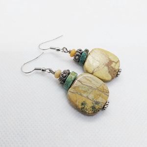 Sárga türkiz fülbevaló - ékszer - fülbevaló - lógó fülbevaló - Meska.hu Sárga türkiz fülbevaló - ékszer - fülbevaló - lógó fülbevaló - Meska.hu