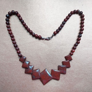 Vörös jáspis ásványköves nyaklánc, Ékszer, Nyaklánc, Gyöngyös nyaklánc, Ékszerkészítés, MESKA