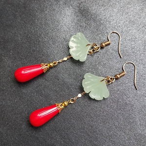 Ginkgo Levél - fülbevaló, Ékszer, Fülbevaló, Lógó fülbevaló, Ékszerkészítés, MESKA