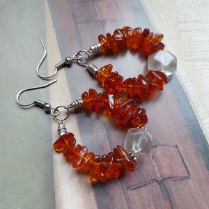 Kandiscukor - ásványgyöngyös fülbevaló, Ékszer, Fülbevaló, Lógó fülbevaló, Ékszerkészítés, MESKA