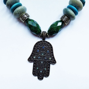 Védelmező - ásványköves nyaklánc - ékszer - nyaklánc - gyöngyös nyaklánc - Meska.hu