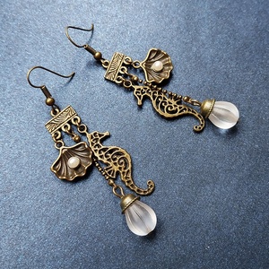 Tengeri Nimfa - antik bronz fülbevaló - ékszer - fülbevaló - lógó fülbevaló - Meska.hu