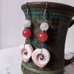 Belize - ásványgyöngyös fülbevaló - ékszer - fülbevaló - lógó fülbevaló - Meska.hu