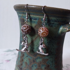 Gombolyag - fülbevaló  - ékszer - fülbevaló - lógó fülbevaló - Meska.hu