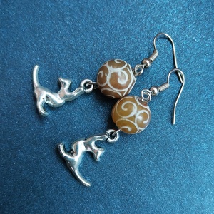 Gombolyag - fülbevaló  - ékszer - fülbevaló - lógó fülbevaló - Meska.hu