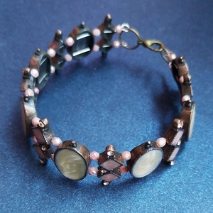 Vintage tűzzománcos karperec - ékszer - fülbevaló - lógó fülbevaló - Meska.hu