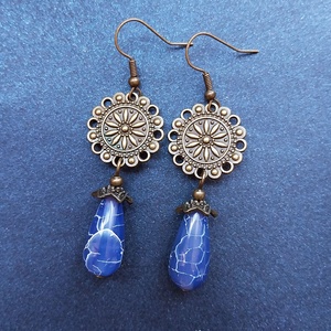 Mítosz - ásványgyöngyös fülbevaló, Ékszer, Fülbevaló, Lógó fülbevaló, Ékszerkészítés, MESKA