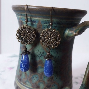 Mítosz - ásványgyöngyös fülbevaló - ékszer - fülbevaló - lógó fülbevaló - Meska.hu