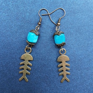 Halszálka - ásványgyöngyös fülbevaló, Ékszer, Fülbevaló, Lógó fülbevaló, Ékszerkészítés, MESKA