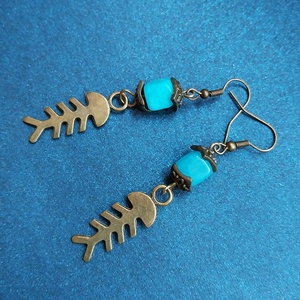 Halszálka - ásványgyöngyös fülbevaló - ékszer - fülbevaló - lógó fülbevaló - Meska.hu