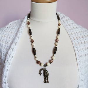 Zsiráf - afrikai nyaklánc - ékszer - nyaklánc - medálos nyaklánc - Meska.hu