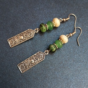 Pax Deorum - ásványgyöngyös fülbevaló - ékszer - fülbevaló - lógó fülbevaló - Meska.hu