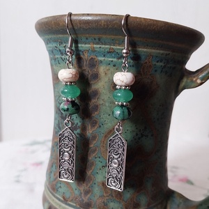 Pax Deorum - ásványgyöngyös fülbevaló - ékszer - fülbevaló - lógó fülbevaló - Meska.hu