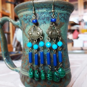 Keleti Tenger - fülbevaló - ékszer - fülbevaló - csillár fülbevaló - Meska.hu