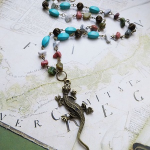 Agáma - féldrágaköves nyaklánc - Meska.hu