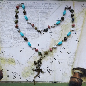 Agáma - féldrágaköves nyaklánc - ékszer - nyaklánc - medálos nyaklánc - Meska.hu