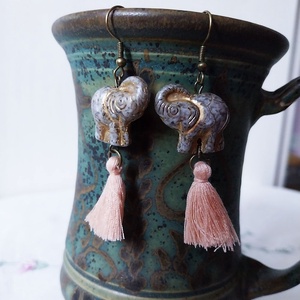 Szürke Elefánt - fülbevaló - ékszer - fülbevaló - lógó fülbevaló - Meska.hu