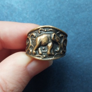 Retró elefántos bronz gyűrű - Meska.hu