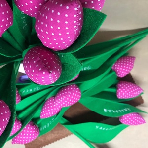 Textil tulipánok - otthon & életmód - dekoráció - virágdísz és tartó - csokor & virágdísz - Meska.hu