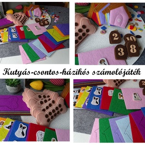 Kutyás-Csontos-Házikós számoló játék - játék & sport - készségfejlesztő és logikai játék - oktató játékok - Meska.hu